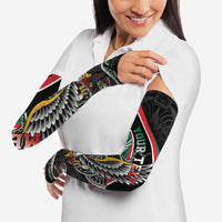 Mexico Eagle Spirit Personalized Arm Sleeves Ancient Aztec Pattern - Wonder Print Shop