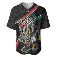 Mexico Eagle Spirit Personalized Baseball Jersey Ancient Aztec Pattern - Wonder Print Shop