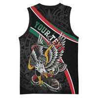 Mexico Eagle Spirit Personalized Basketball Jersey Ancient Aztec Pattern - Wonder Print Shop