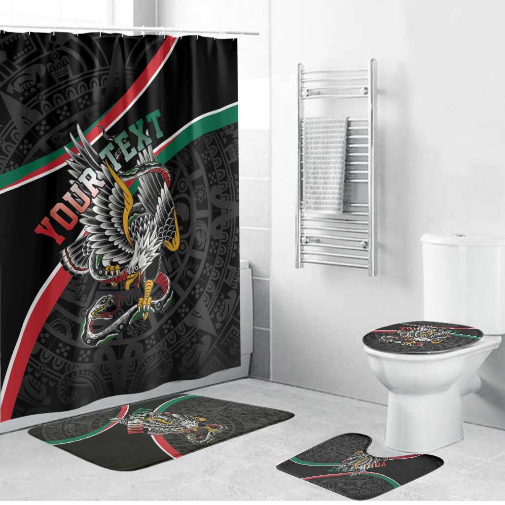 Mexico Eagle Spirit Personalized Bathroom Set Ancient Aztec Pattern - Wonder Print Shop