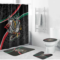 Mexico Eagle Spirit Personalized Bathroom Set Ancient Aztec Pattern - Wonder Print Shop