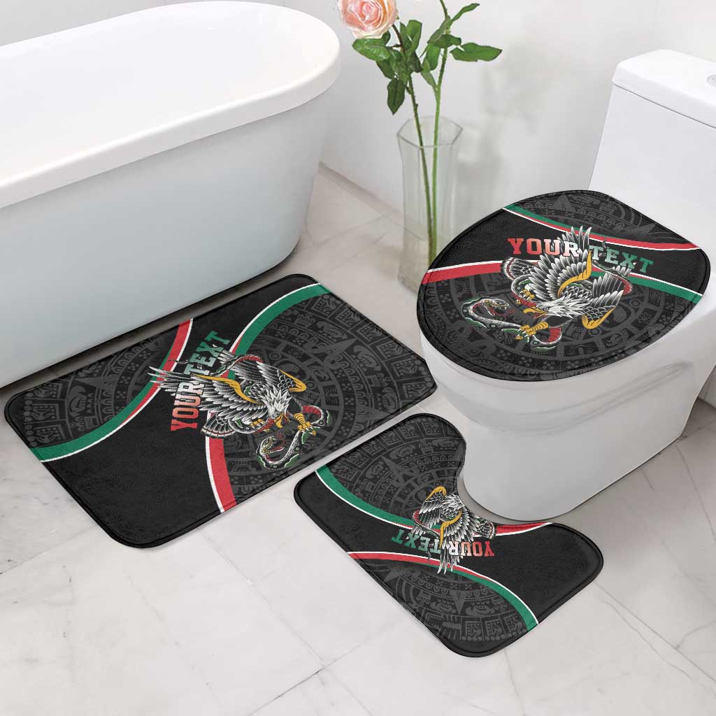 Mexico Eagle Spirit Personalized Bathroom Set Ancient Aztec Pattern - Wonder Print Shop