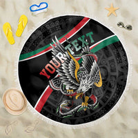 Mexico Eagle Spirit Personalized Beach Blanket Ancient Aztec Pattern - Wonder Print Shop