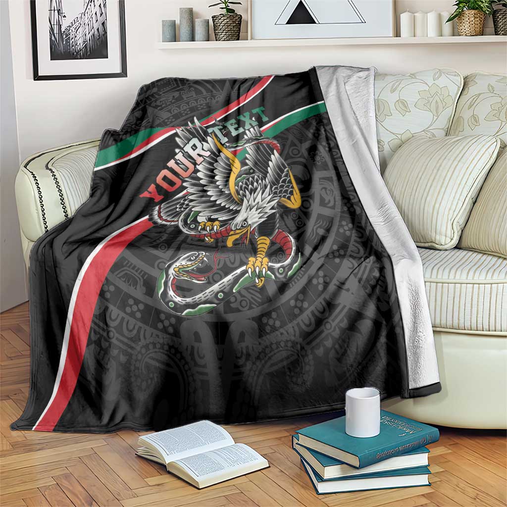 Mexico Eagle Spirit Personalized Blanket Ancient Aztec Pattern - Wonder Print Shop