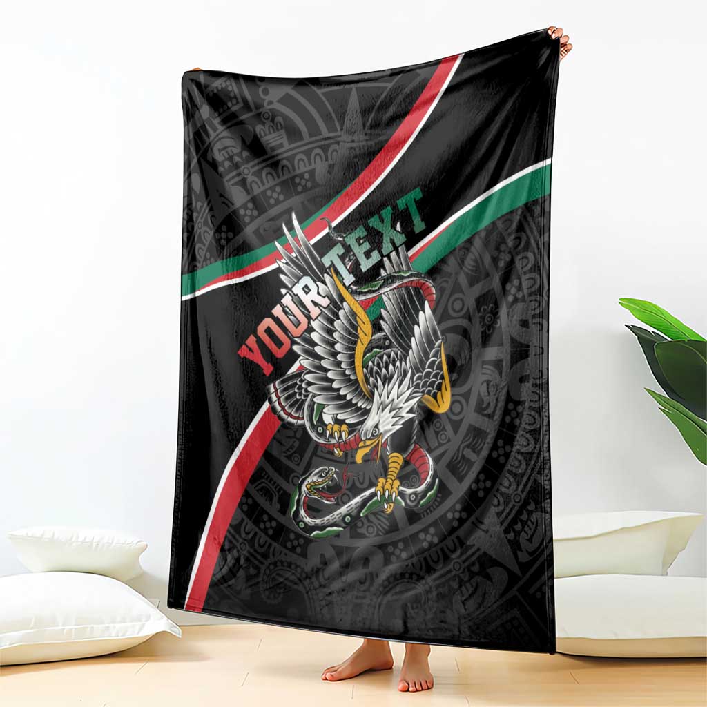 Mexico Eagle Spirit Personalized Blanket Ancient Aztec Pattern - Wonder Print Shop