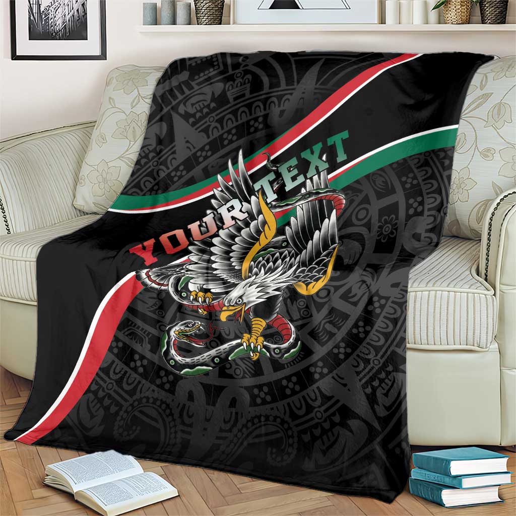 Mexico Eagle Spirit Personalized Blanket Ancient Aztec Pattern - Wonder Print Shop