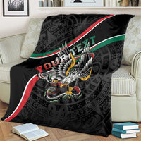 Mexico Eagle Spirit Personalized Blanket Ancient Aztec Pattern - Wonder Print Shop