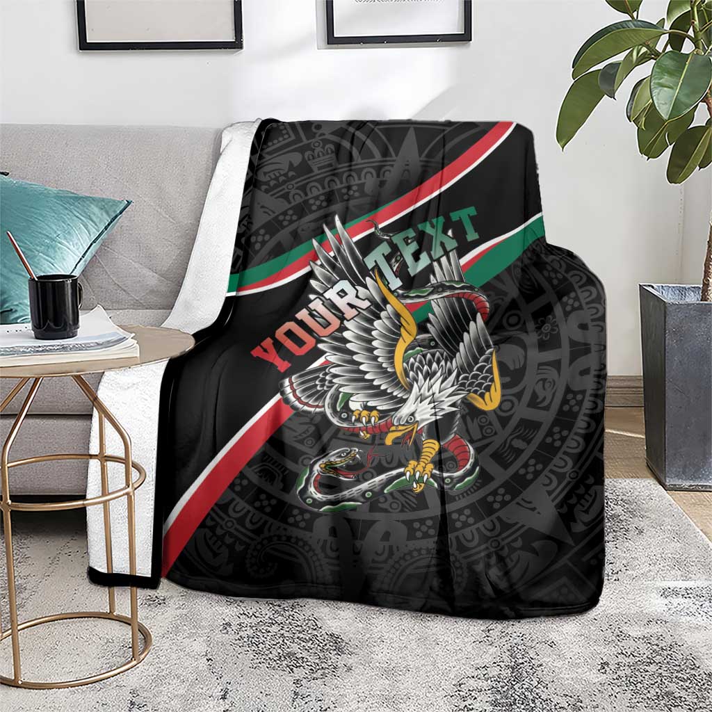 Mexico Eagle Spirit Personalized Blanket Ancient Aztec Pattern - Wonder Print Shop