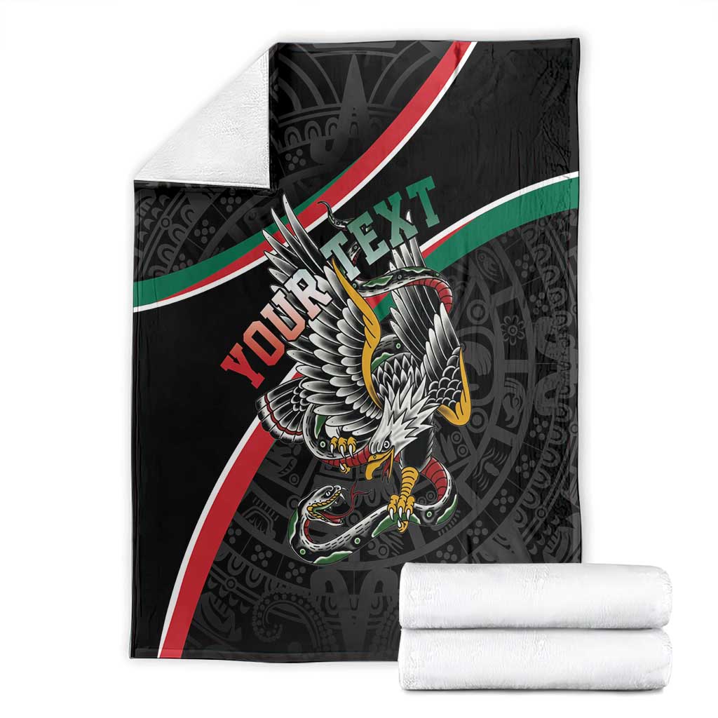 Mexico Eagle Spirit Personalized Blanket Ancient Aztec Pattern - Wonder Print Shop