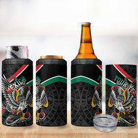 Mexico Eagle Spirit Personalized 4 in 1 Can Cooler Tumbler Ancient Aztec Pattern - Wonder Print Shop