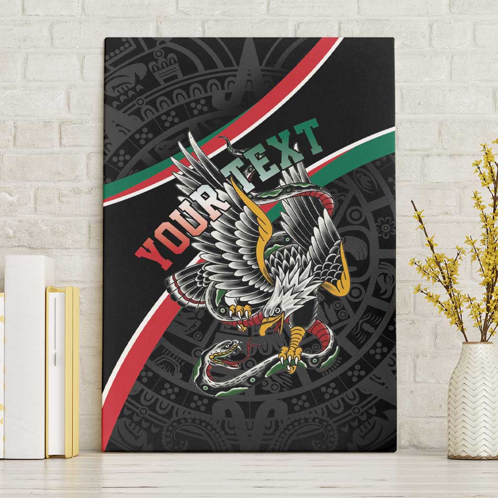 Mexico Eagle Spirit Personalized Canvas Wall Art Ancient Aztec Pattern - Wonder Print Shop