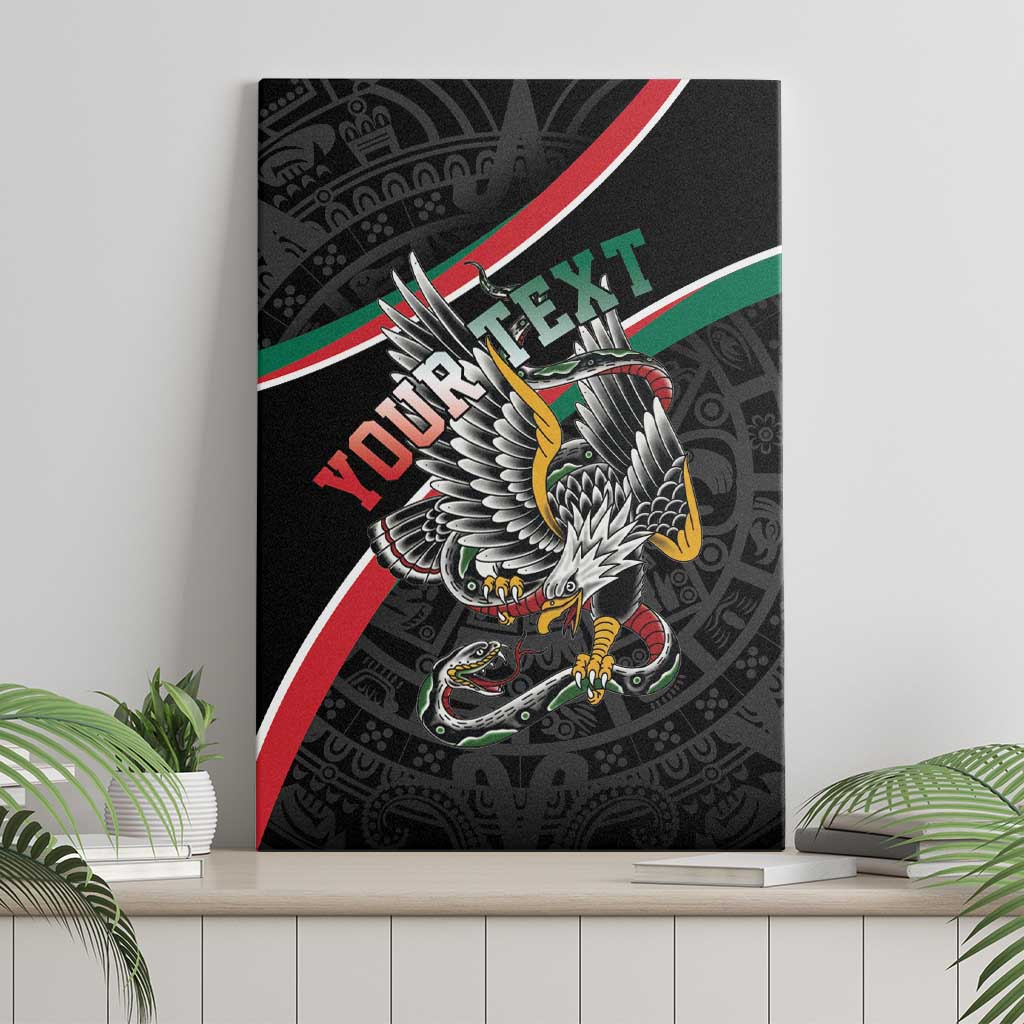 Mexico Eagle Spirit Personalized Canvas Wall Art Ancient Aztec Pattern - Wonder Print Shop
