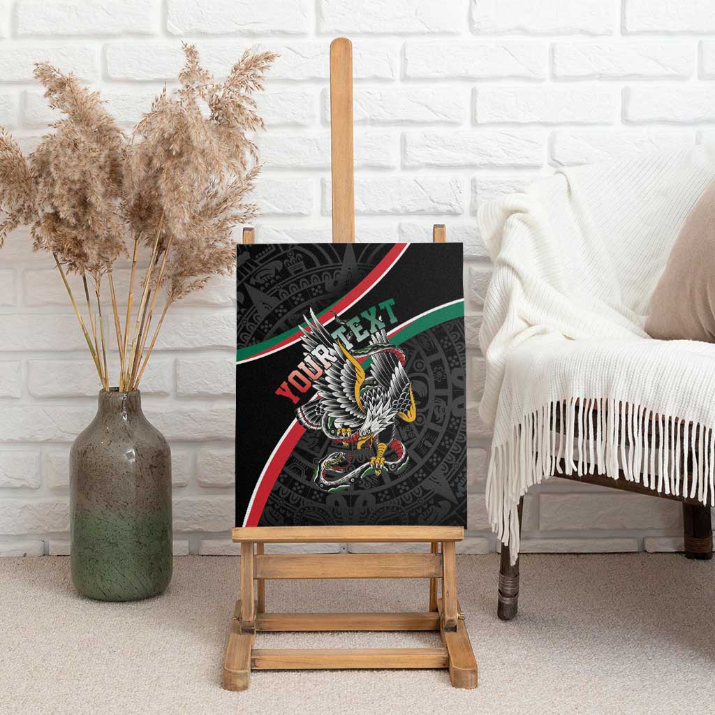Mexico Eagle Spirit Personalized Canvas Wall Art Ancient Aztec Pattern - Wonder Print Shop