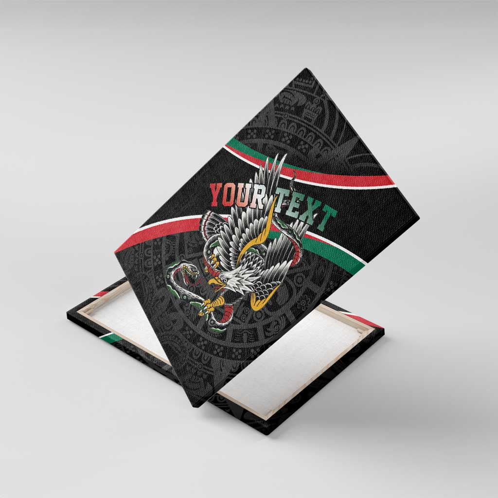 Mexico Eagle Spirit Personalized Canvas Wall Art Ancient Aztec Pattern - Wonder Print Shop