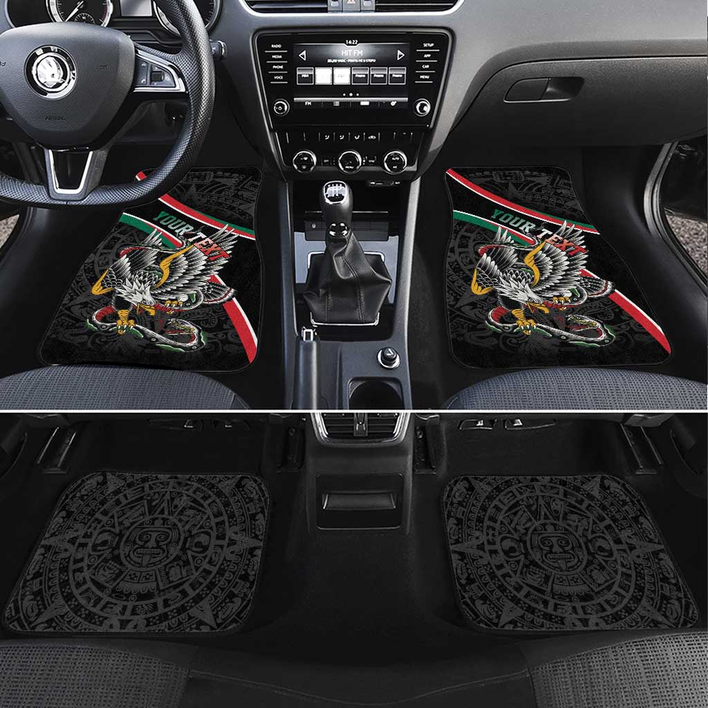 Mexico Eagle Spirit Personalized Car Mats Ancient Aztec Pattern - Wonder Print Shop