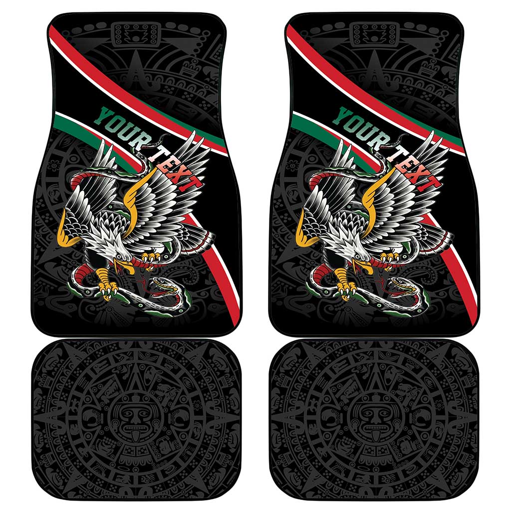 Mexico Eagle Spirit Personalized Car Mats Ancient Aztec Pattern - Wonder Print Shop