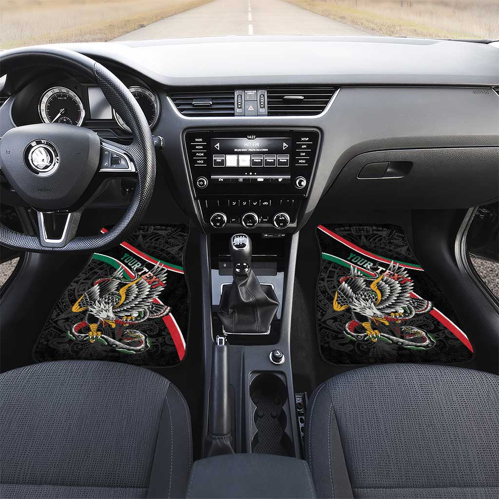 Mexico Eagle Spirit Personalized Car Mats Ancient Aztec Pattern - Wonder Print Shop