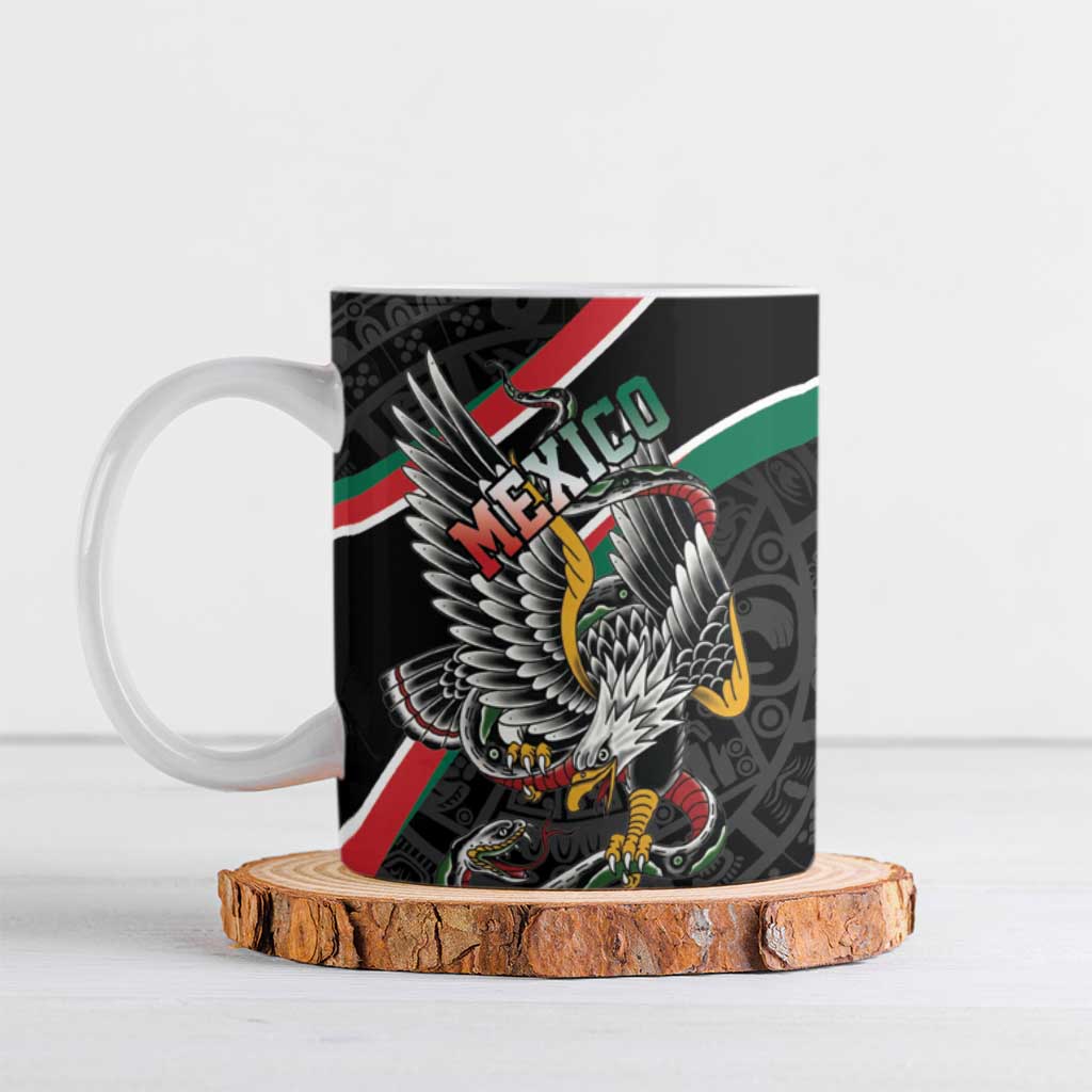 Mexico Eagle Spirit Personalized Ceramic Mug Ancient Aztec Pattern - Wonder Print Shop