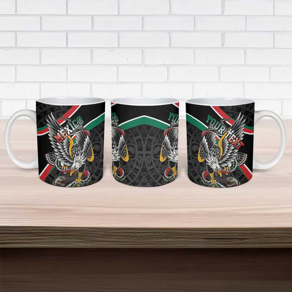 Mexico Eagle Spirit Personalized Ceramic Mug Ancient Aztec Pattern - Wonder Print Shop
