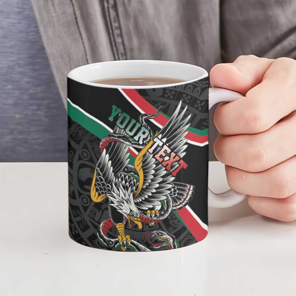 Mexico Eagle Spirit Personalized Ceramic Mug Ancient Aztec Pattern - Wonder Print Shop