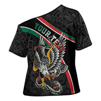 Mexico Eagle Spirit Personalized Cross Shoulder Shirt Ancient Aztec Pattern - Wonder Print Shop