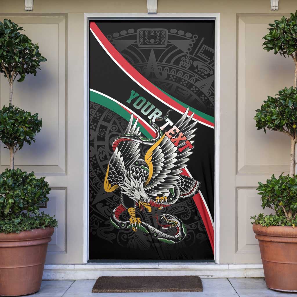 Mexico Eagle Spirit Personalized Door Cover Ancient Aztec Pattern - Wonder Print Shop