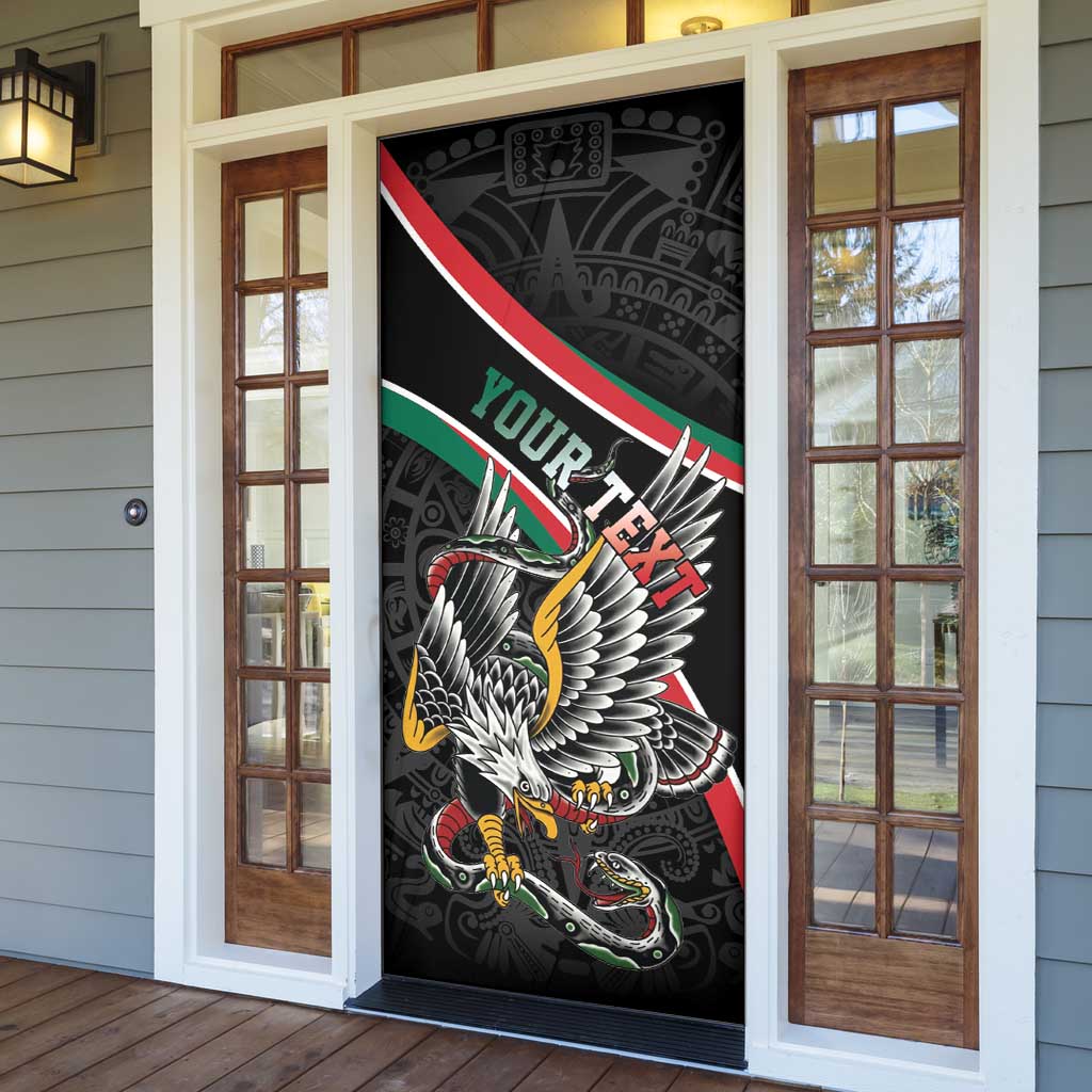 Mexico Eagle Spirit Personalized Door Cover Ancient Aztec Pattern - Wonder Print Shop
