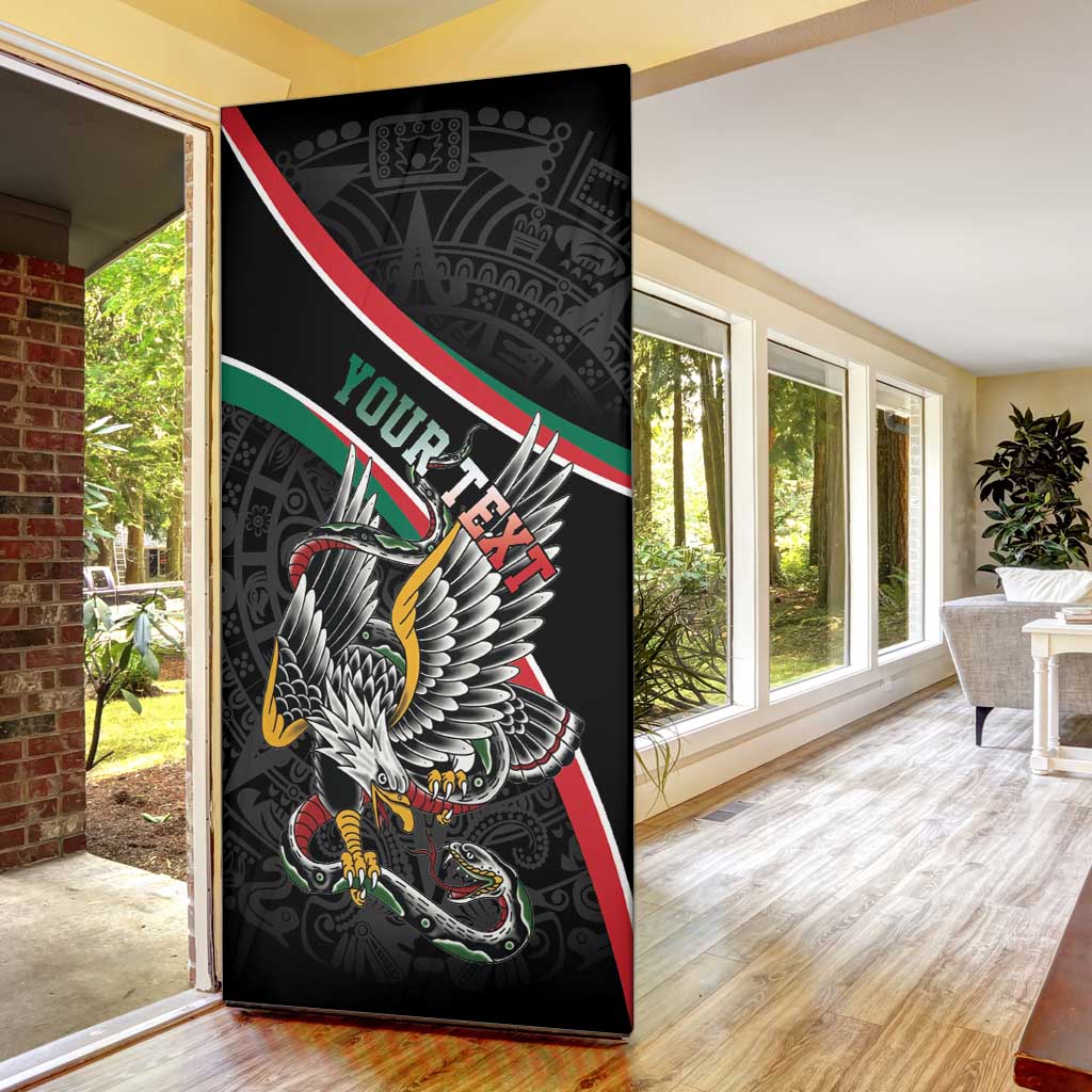 Mexico Eagle Spirit Personalized Door Cover Ancient Aztec Pattern - Wonder Print Shop