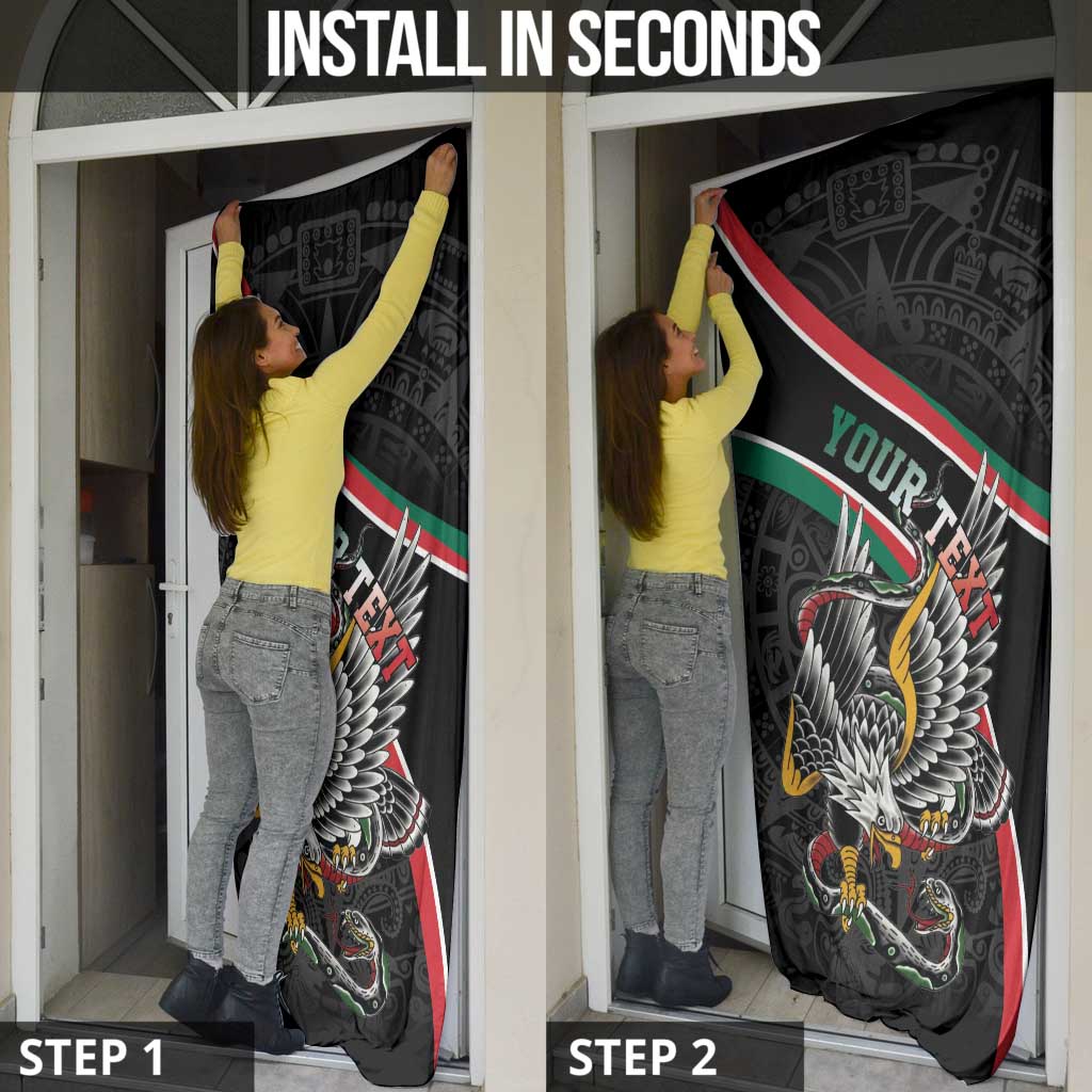 Mexico Eagle Spirit Personalized Door Cover Ancient Aztec Pattern - Wonder Print Shop