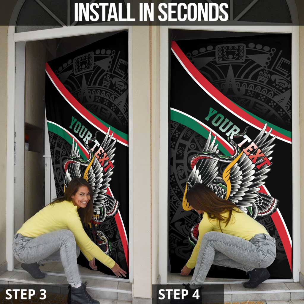 Mexico Eagle Spirit Personalized Door Cover Ancient Aztec Pattern - Wonder Print Shop