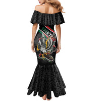 Mexico Eagle Spirit Personalized Family Matching Mermaid Dress and Hawaiian Shirt Ancient Aztec Pattern - Wonder Print Shop