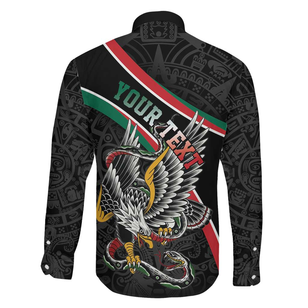 Mexico Eagle Spirit Personalized Family Matching Off Shoulder Maxi Dress and Hawaiian Shirt Ancient Aztec Pattern - Wonder Print Shop