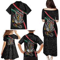 Mexico Eagle Spirit Personalized Family Matching Puletasi and Hawaiian Shirt Ancient Aztec Pattern - Wonder Print Shop