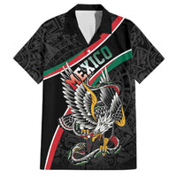 Mexico Eagle Spirit Personalized Family Matching Short Sleeve Bodycon Dress and Hawaiian Shirt Ancient Aztec Pattern - Wonder Print Shop