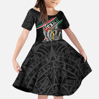 Mexico Eagle Spirit Personalized Family Matching Summer Maxi Dress and Hawaiian Shirt Ancient Aztec Pattern - Wonder Print Shop