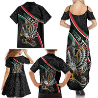 Mexico Eagle Spirit Personalized Family Matching Summer Maxi Dress and Hawaiian Shirt Ancient Aztec Pattern - Wonder Print Shop