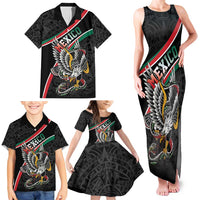 Mexico Eagle Spirit Personalized Family Matching Tank Maxi Dress and Hawaiian Shirt Ancient Aztec Pattern - Wonder Print Shop