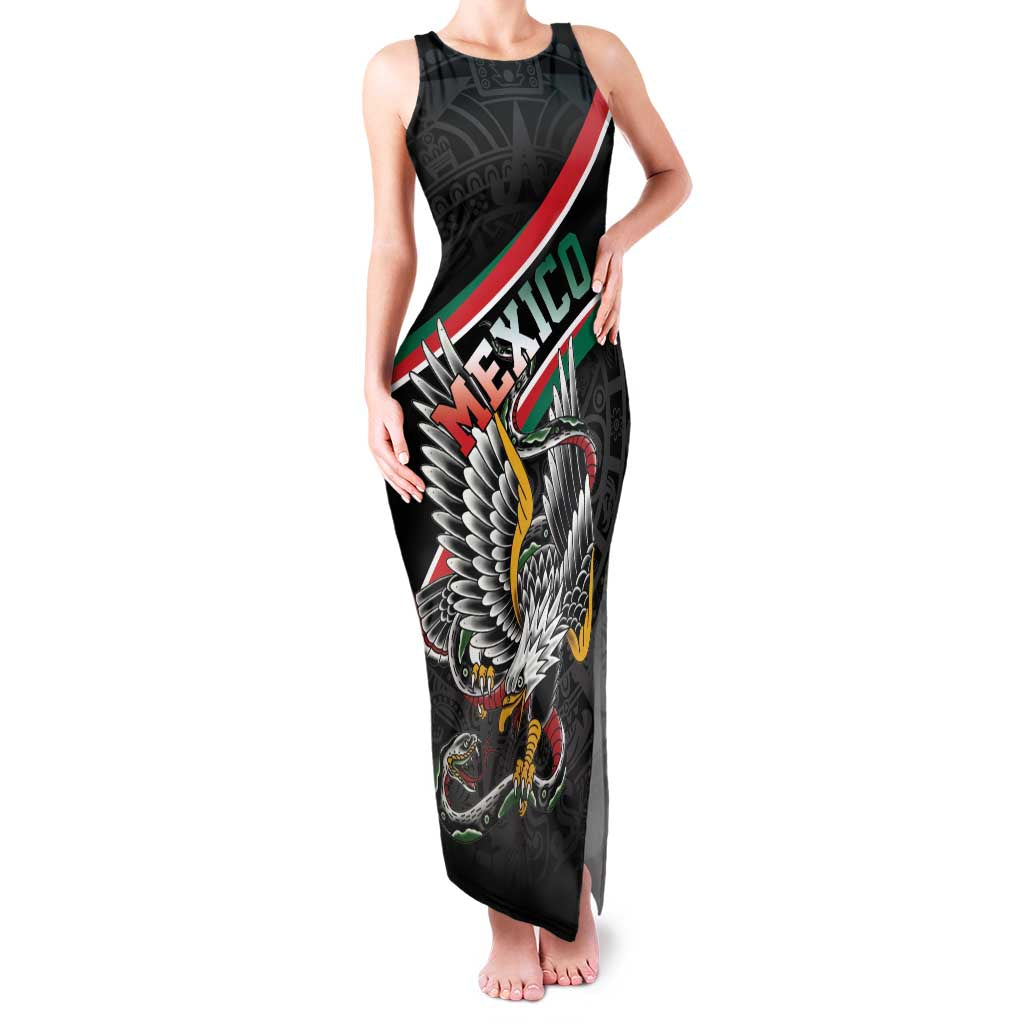 Mexico Eagle Spirit Personalized Family Matching Tank Maxi Dress and Hawaiian Shirt Ancient Aztec Pattern - Wonder Print Shop