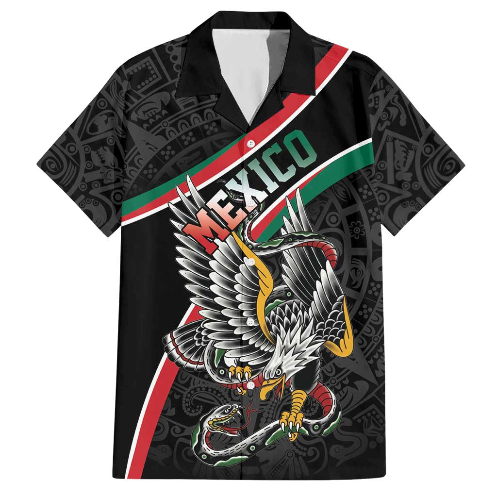 Mexico Eagle Spirit Personalized Hawaiian Shirt Ancient Aztec Pattern - Wonder Print Shop