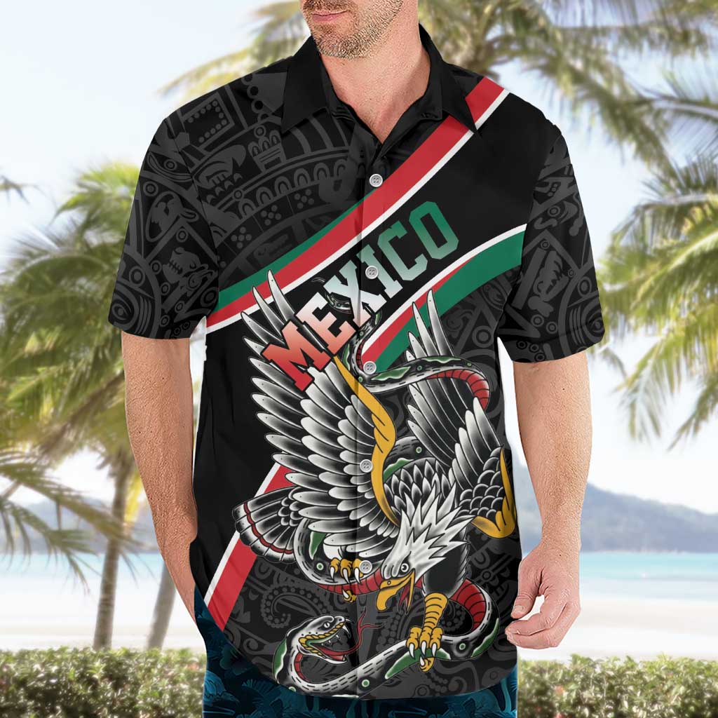 Mexico Eagle Spirit Personalized Hawaiian Shirt Ancient Aztec Pattern - Wonder Print Shop