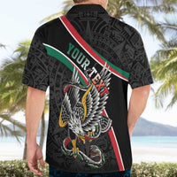Mexico Eagle Spirit Personalized Hawaiian Shirt Ancient Aztec Pattern - Wonder Print Shop
