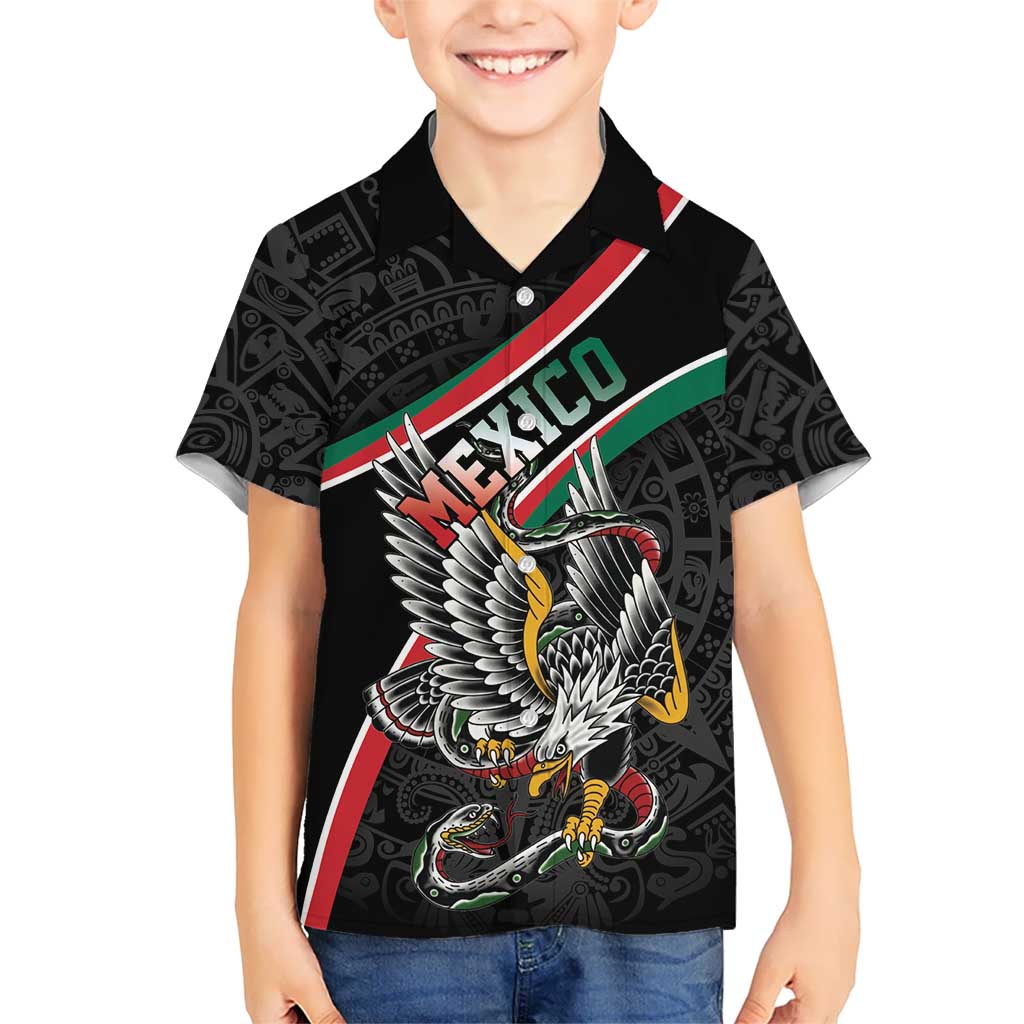 Mexico Eagle Spirit Personalized Hawaiian Shirt Ancient Aztec Pattern - Wonder Print Shop