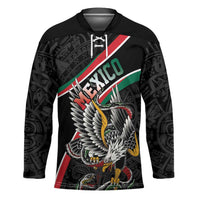 Mexico Eagle Spirit Personalized Hockey Jersey Ancient Aztec Pattern - Wonder Print Shop