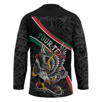 Mexico Eagle Spirit Personalized Hockey Jersey Ancient Aztec Pattern - Wonder Print Shop