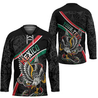 Mexico Eagle Spirit Personalized Hockey Jersey Ancient Aztec Pattern - Wonder Print Shop