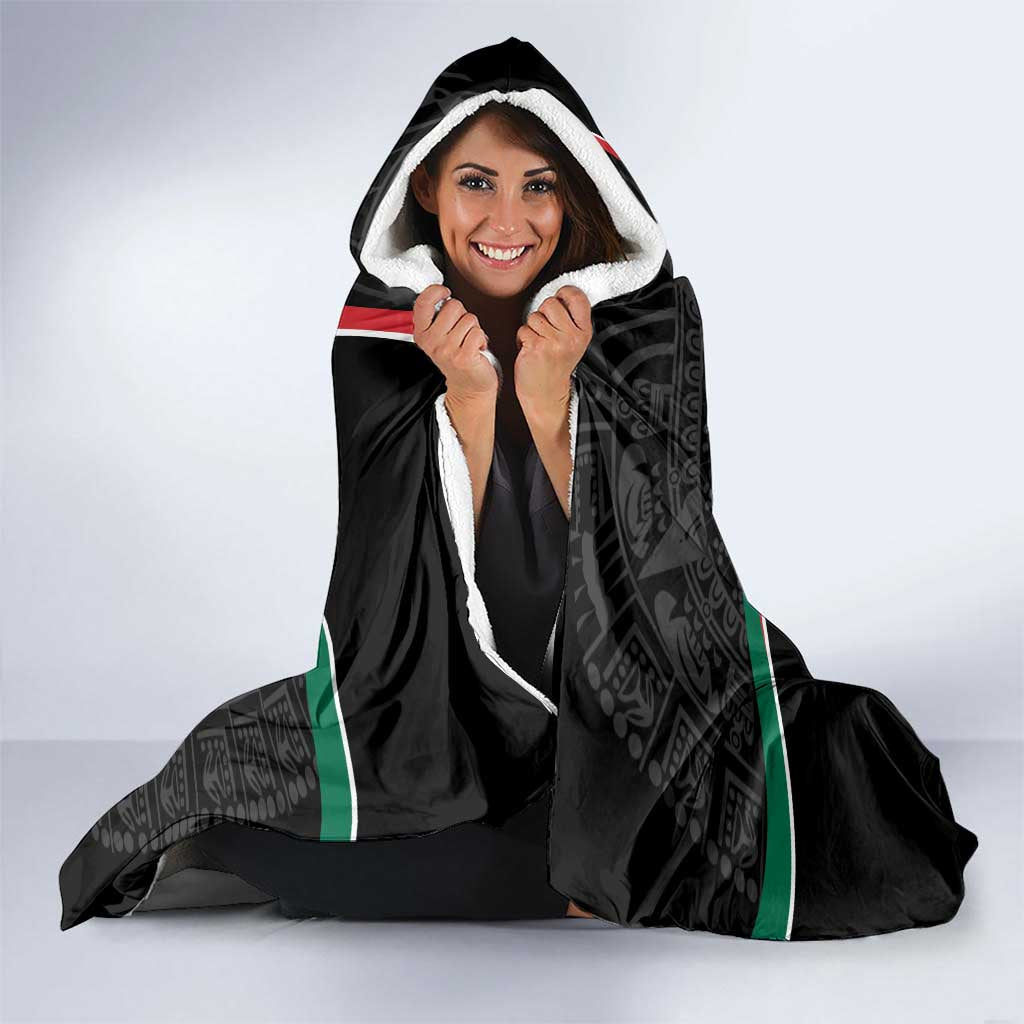 Mexico Eagle Spirit Personalized Hooded Blanket Ancient Aztec Pattern - Wonder Print Shop