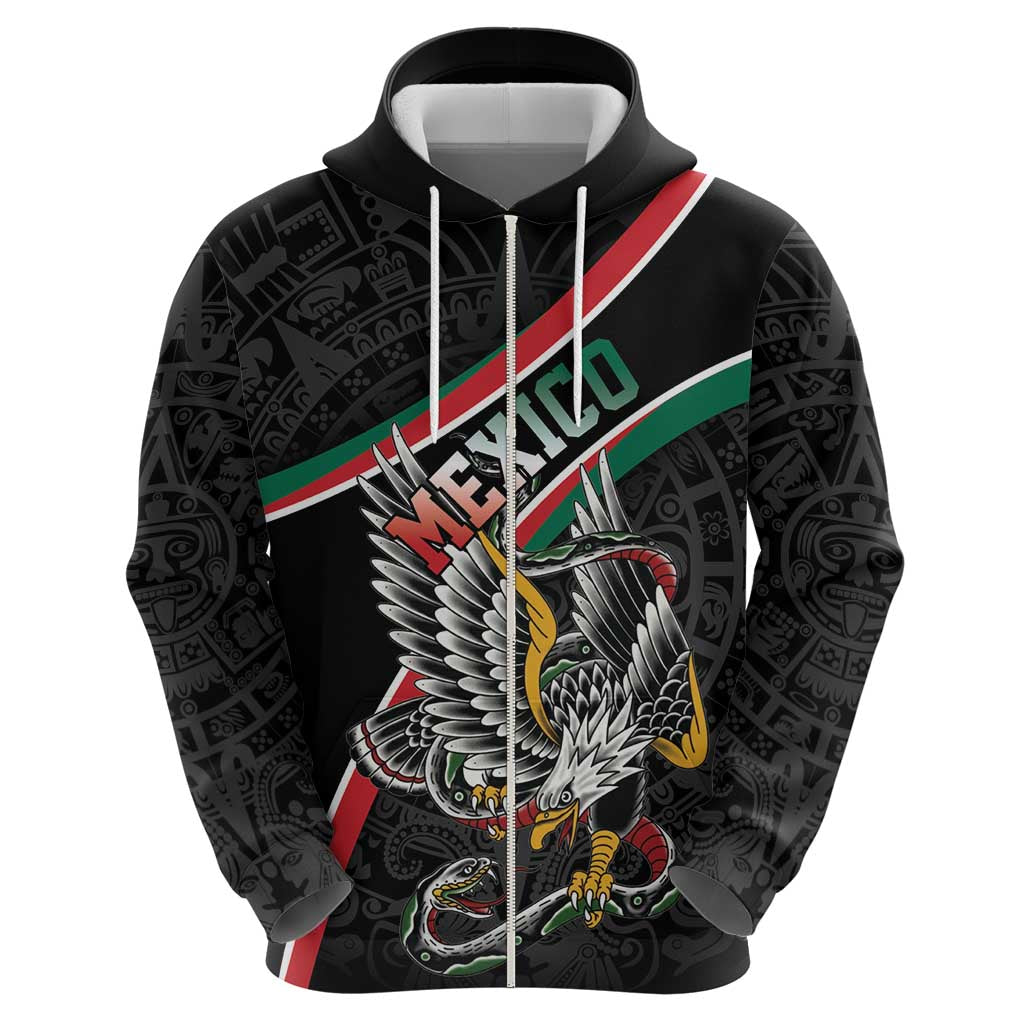 Mexico Eagle Spirit Personalized Hoodie Ancient Aztec Pattern - Wonder Print Shop