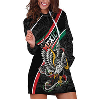 Mexico Eagle Spirit Personalized Hoodie Dress Ancient Aztec Pattern - Wonder Print Shop