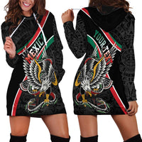Mexico Eagle Spirit Personalized Hoodie Dress Ancient Aztec Pattern - Wonder Print Shop