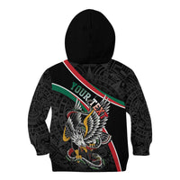 Mexico Eagle Spirit Personalized Kid Hoodie Ancient Aztec Pattern - Wonder Print Shop